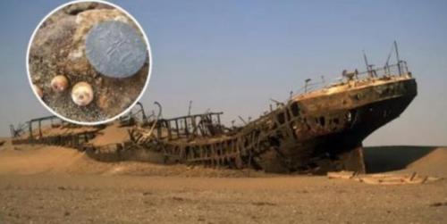 Phát hiện con tàu cổ huyền thoại chứa đầy tiền vàng trong sa mạc Namibia.